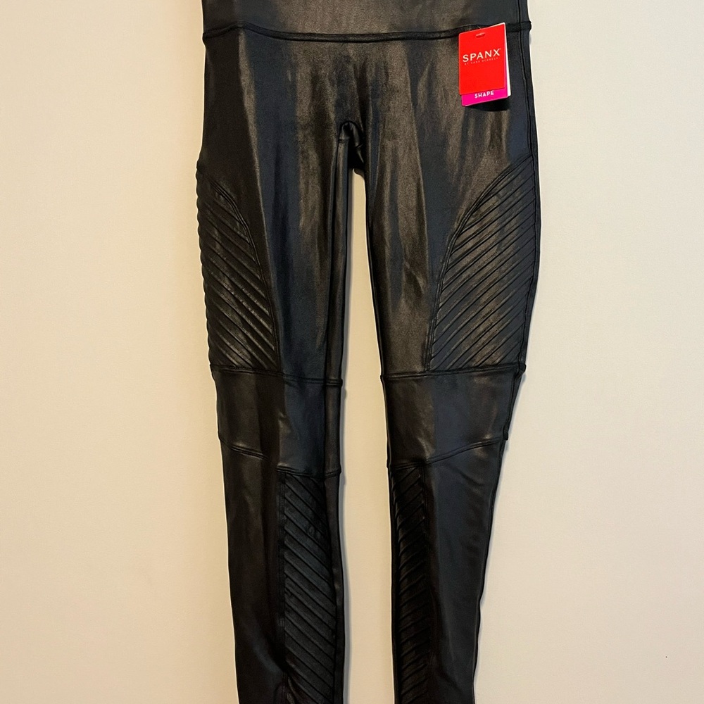 NWT Spanx Faux Leather Moto Leggings XL